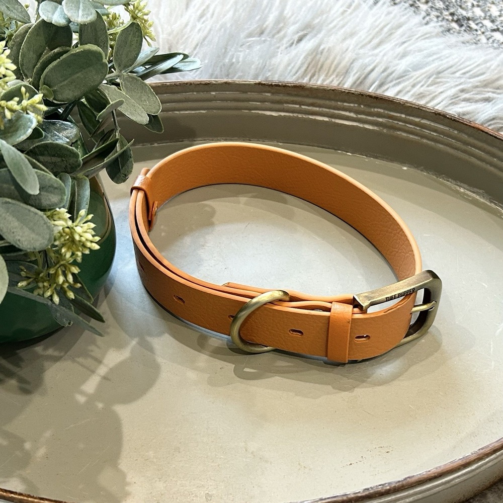 Tuff Pupper Classic Heavy Duty Dog Collar‎ 10x Stronger X Leather-LARGE orange
